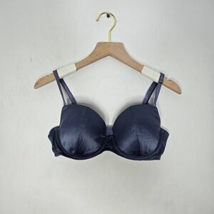 Victoria's Secret Dream Angels Bra Size 34C Lined Demi Satin Blue
